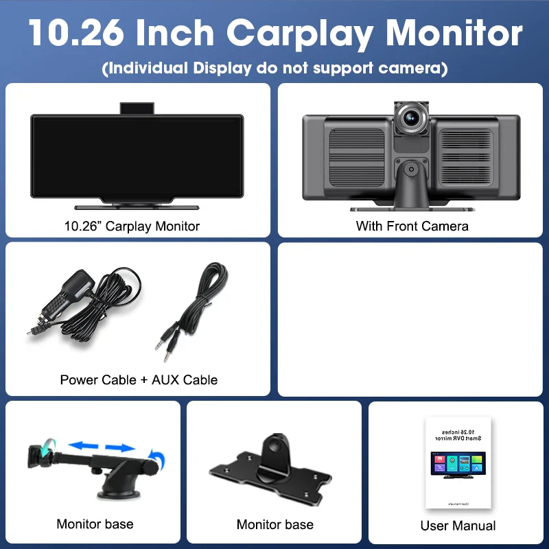 Jansite™ 10.26″ Smart Car Display with 4K Front & Rear Recording - Image 7