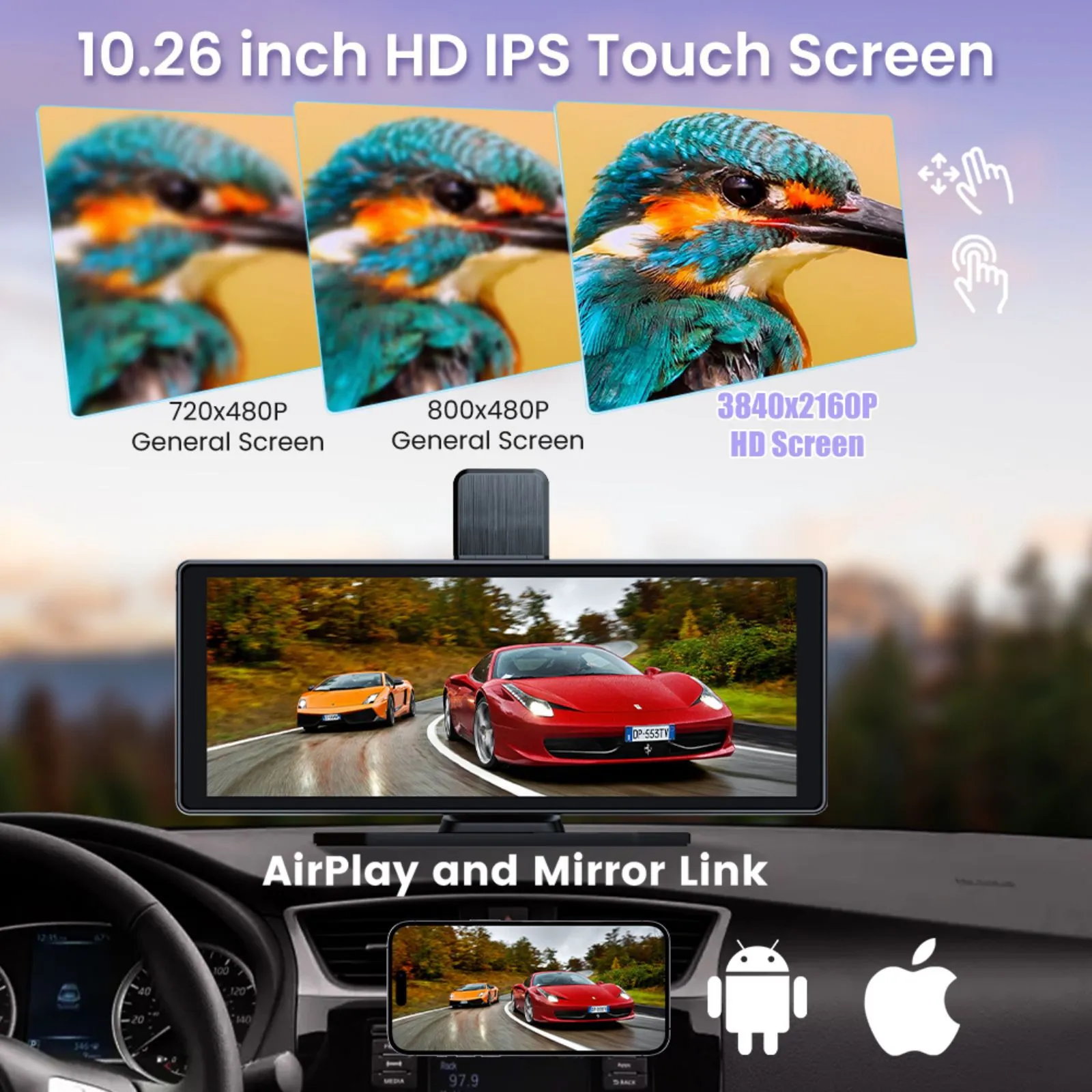 RoadPilot™ 10.26" Smart Car Display with 4K Front Dash & Reverse Cam - Image 4