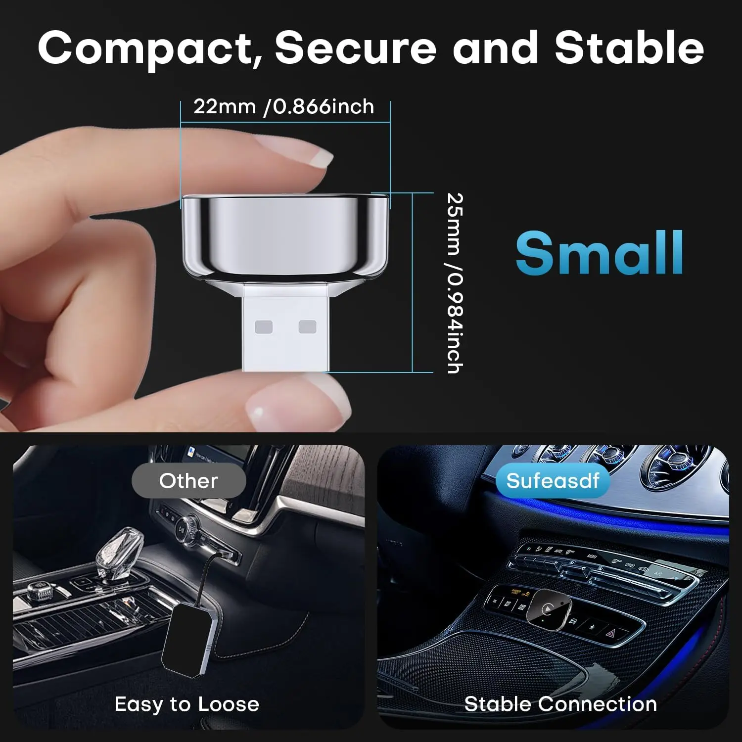 SmartDrive™ USB Wireless CarPlay/AndroidAuto Adapter 2025 - Image 4