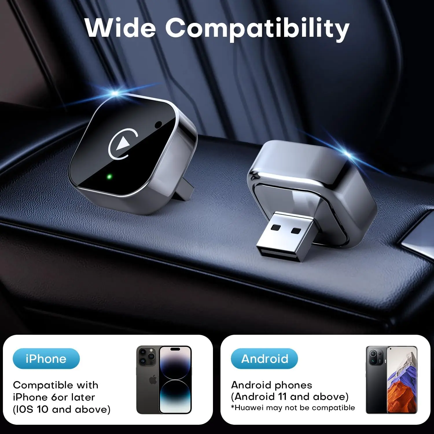 SmartDrive™ USB Wireless CarPlay/AndroidAuto Adapter 2025 - Image 5